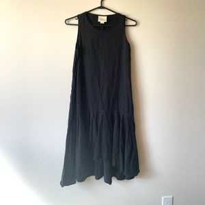 ANTHRO / MAEVE / PLEATED BLACK MAXI DRESS